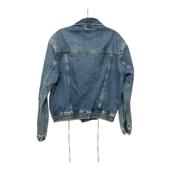 Calvin Klein 90s Denim Jacket Varsity College University Jeans Blouson Bomber S - Picture 4 of 11